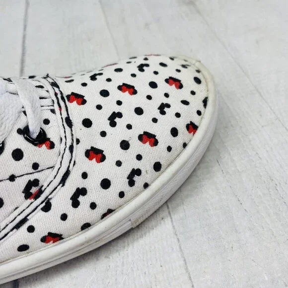 Disney Womens MINNIE MICKEY EARS Polka White Canvas Lace Up Tennis Shoes Size 7 - Picture 10 of 12